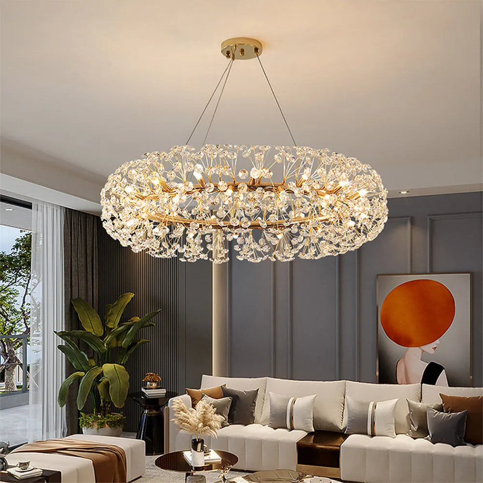 Crystal Design Glass Modern LED Chandelier