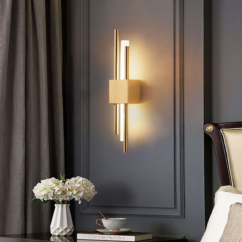 New Luxury Art Decor LED Gold Pipe Acrylic Wall Light