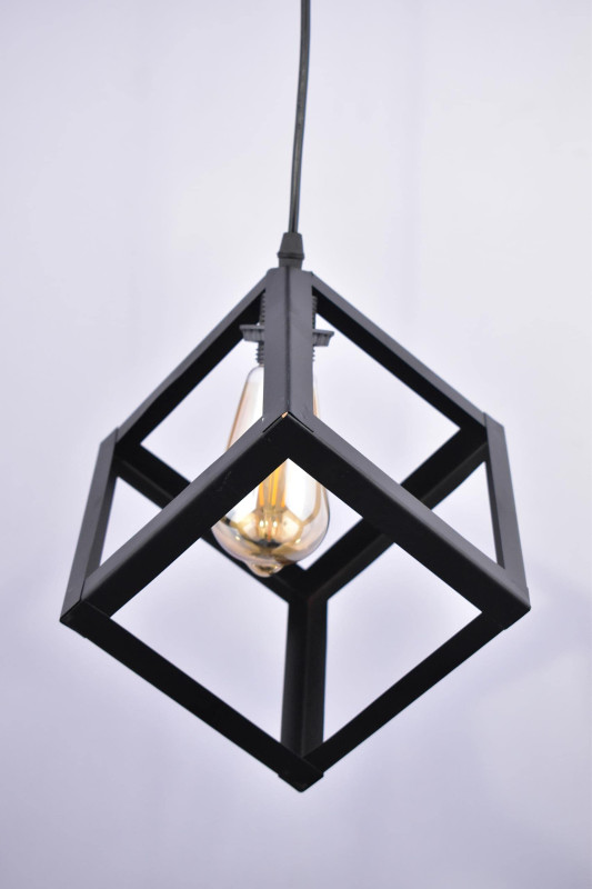 Metal Cube Shape Hanging Ceiling Pendant Light