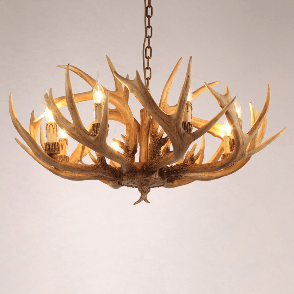 Resin Deer Italian Design 8 Light Chandeliers