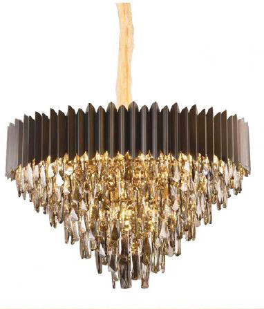 Black Metal with Crystal Chandelier LED Light